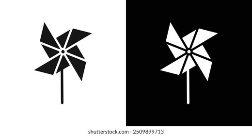 Papier Windmühle Symbol Schwarze Linie Kunst Vektor Logo