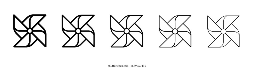 Icono de papel de molino de viento Diseño plano sobre fondo aislado