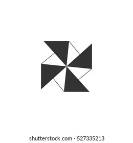 Paper windmill icon flat. Illustration isolated vector sign symbol