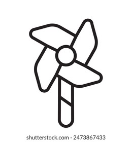 Paper Windmill Icon Ideal for Crafting and Children's Activities