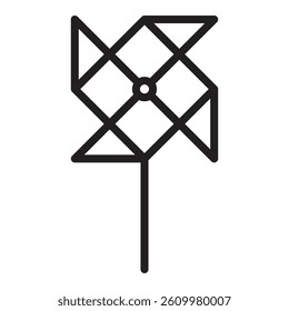 paper Windmill icon Line Art Logo set