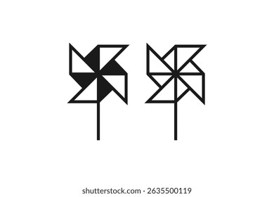 paper windmill icon line design
