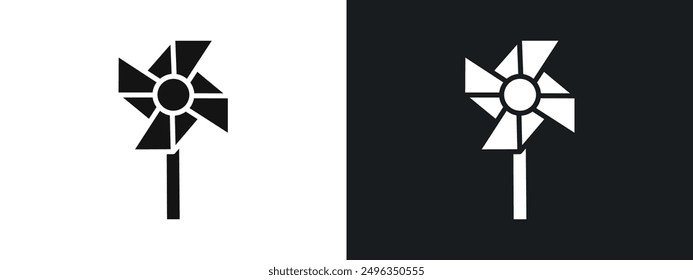 paper Windmill icon linear graphics set vector in black