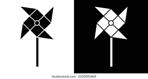 paper Windmill icon linear logo isolated