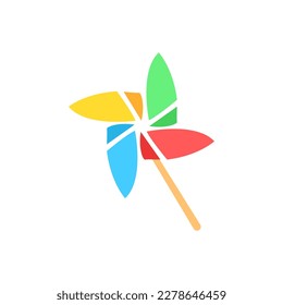 paper windmill icon on a white background, vector illustration