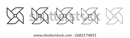 paper Windmill icon outline ilustration vector symbol