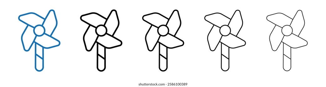 paper Windmill icon Outline vector logo for web ui