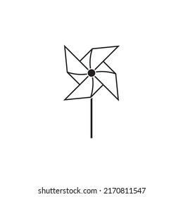 Paper windmill icon. vector illustration design template.