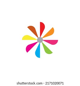 Paper windmill icon. vector illustration design template.