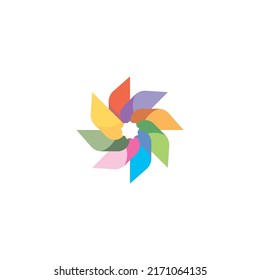 Paper windmill icon. vector illustration design template.