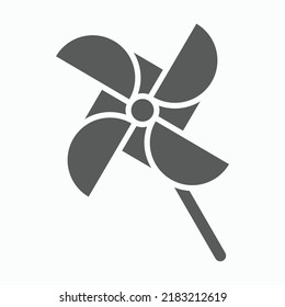 icono del molino de viento de papel, ilustración del vector del molino de viento