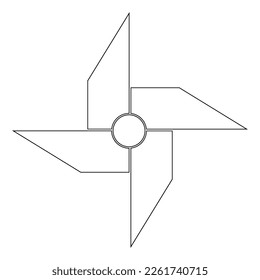 Paper windmill icon. vector illustration design template.