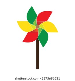 Paper windmill icon. vector illustration design template.