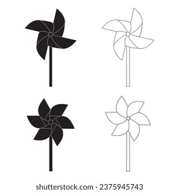 Paper windmill icon. vector illustration design template.