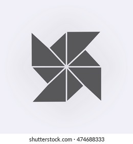 Paper windmill icon . Vector Illustration