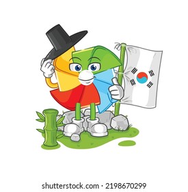 the paper windmill japanese vector. cartoon character