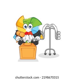 the paper windmill with laptop mascot. cartoon vector