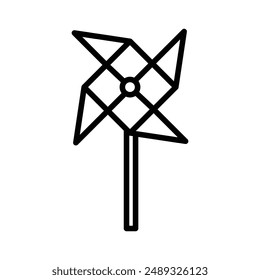 paper Windmill linear logo mark in black and white