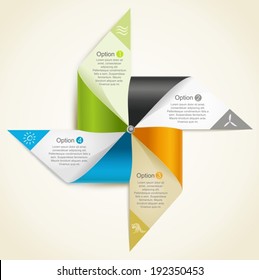 paper windmill origami representing renewable energies resources. vector abstract of paper windmill origami representing renewable energies resources. the background can be removed.