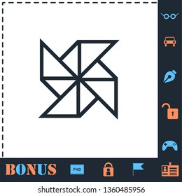 Paper windmill. Perfect icon with bonus simple icons