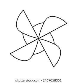 Paper Windmill Pinwheel line icon, vector flat simple liner illustration for web and app on white background..eps