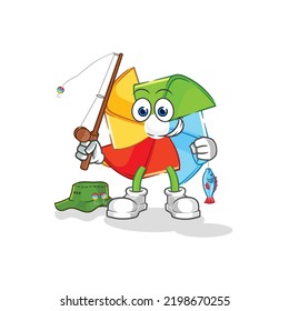 the paper windmill playing baseball mascot. cartoon vector