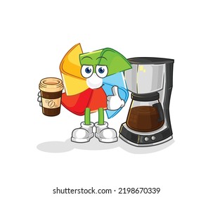 el molino de viento de papel jugando mascota de baloncesto. vector de dibujos animados