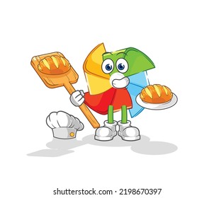 the paper windmill running illustration. character vector
