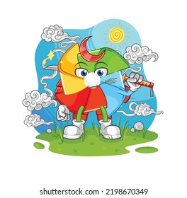 la ilustración de la formación del molino de viento de papel. vector de caracteres