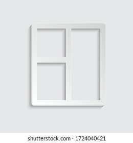 paper window icon vector black sign