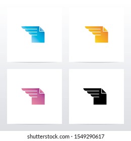 Paper With Wing Logo Design