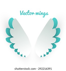 Paper wings. Vector illustration