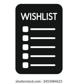 Paper wish list icon simple vector. Key desire items. Mark positive shop