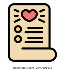 Paper wishlist icon outline vector. Online store. Tag journal color flat