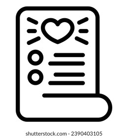 Paper wishlist icon outline vector. Online store. Tag journal