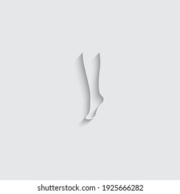 paper woman foot icon female foot sign
