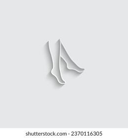 paper woman foot icon female feet sign