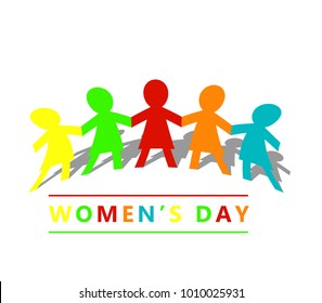 Paper women. Women's day illustration.