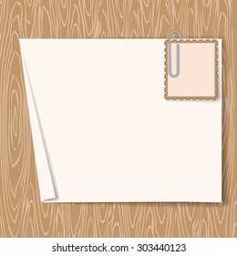 paper with wood background