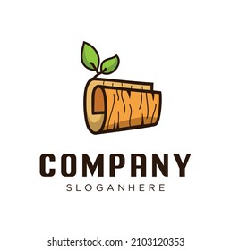 paper wood logo leaf design nature organic. Pile of wood logo designs inspiration isolated Vector 