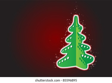 paper or wood ornament christmas tree