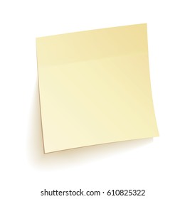 Paper Work Notes Isolated Vector. Colored Sticker Bank With Curl Corner