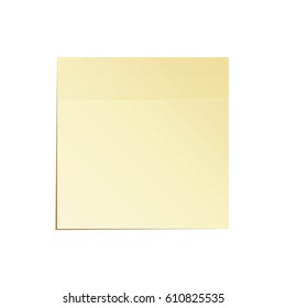 Paper Work Notes Isolated Vector. Blank Sticky Notes. Realistic Illustration On The Wall.
