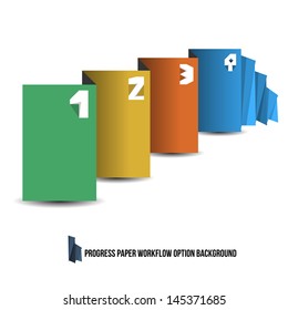 Paper Workflow Option Banner - Vector Illustration - Infographic Element - Flat Design