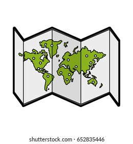paper world  map icon image 