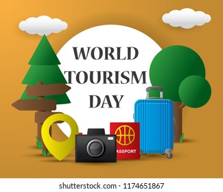 paper world tourism day tourism day illustration world tourism day vector design