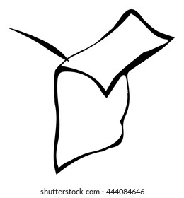 A paper with writing pen. Black and white.