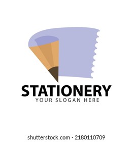 Paper writing pencil logo template