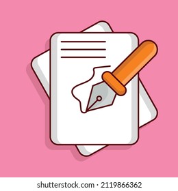 escritura en papel Ilustración vectorial aislada en un fondo transparente. iconos planos de línea vectorial para concepto o gráficos web.