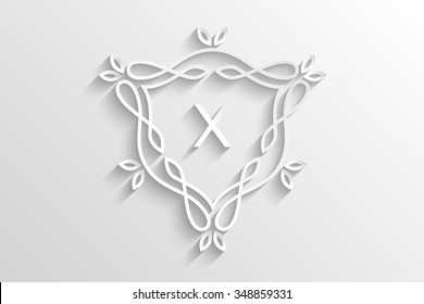 Paper X monogram letter logo design alphabet collection